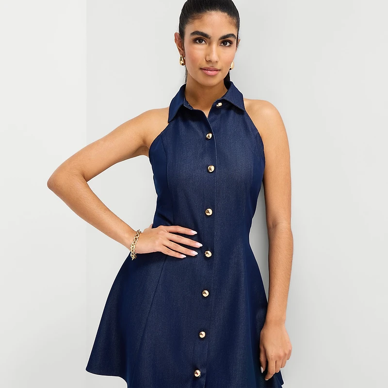 Bold Elements Womens Sleeveless Fit + Flare Dress