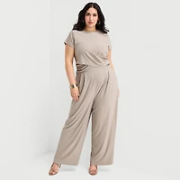 Bold Elements Womens Plus Crew Neck Short Sleeve Wrap Shirt