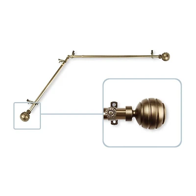 Rod Desyne Poise Corner 13/16 Adjustable Curtain