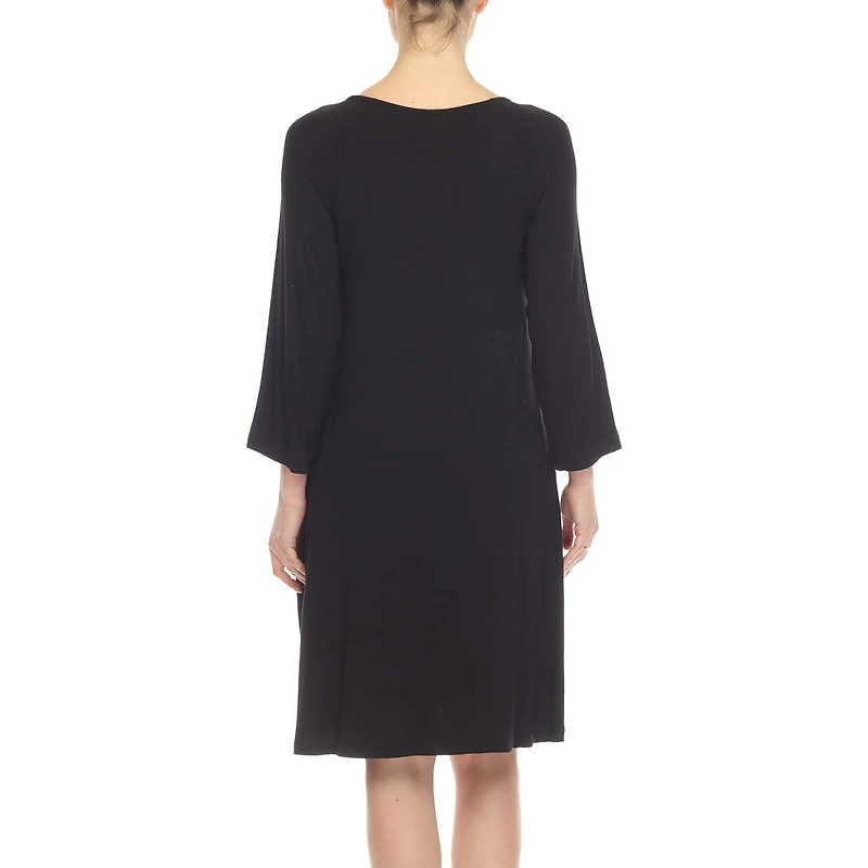 White Mark Womens 3/4 Sleeve Swing Dresses