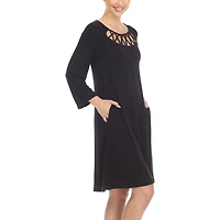 White Mark Womens 3/4 Sleeve Swing Dresses