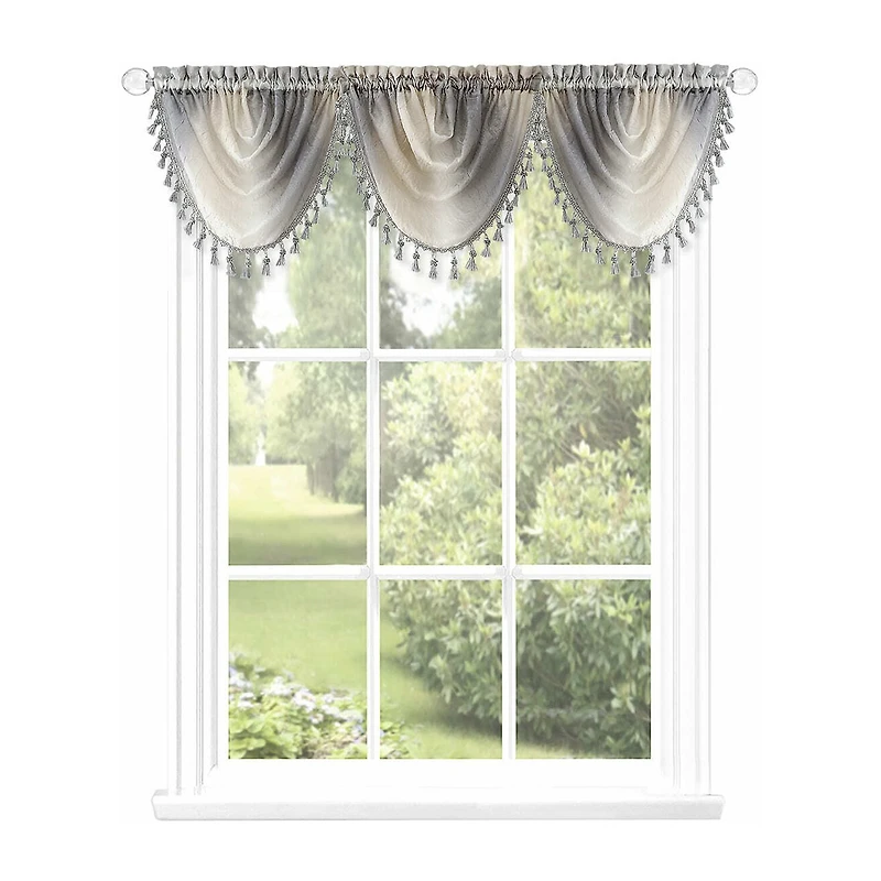 Achim Ombre Rod Pocket Waterfall Valance