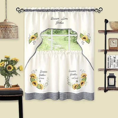 Achim Sunflower 3-pc. Rod Pocket Window Tier
