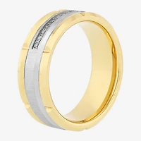 Mens 8MM 1/8 CT. T.W. Natural White Diamond Tungsten Wedding Band