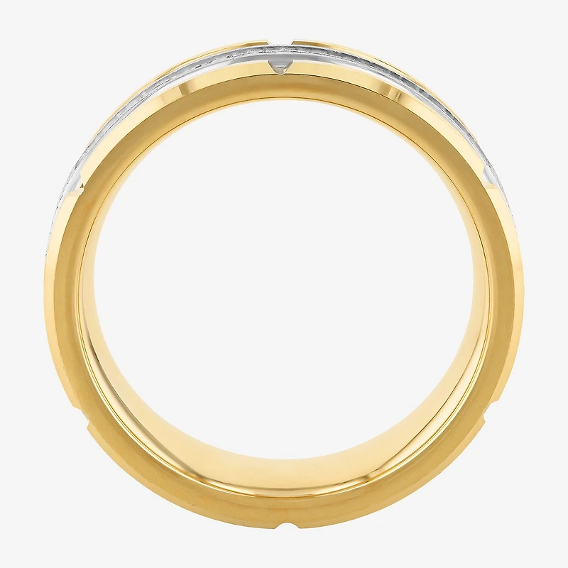Mens 8MM 1/8 CT. T.W. Natural White Diamond Tungsten Wedding Band