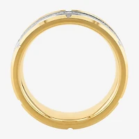 Mens 8MM 1/8 CT. T.W. Natural White Diamond Tungsten Wedding Band