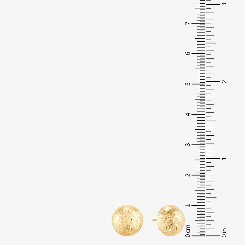 14K Gold 10mm Dome Stud Earrings