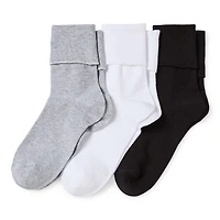 Mixit Everyday Essential Womens 3 Pair Turncuff Socks