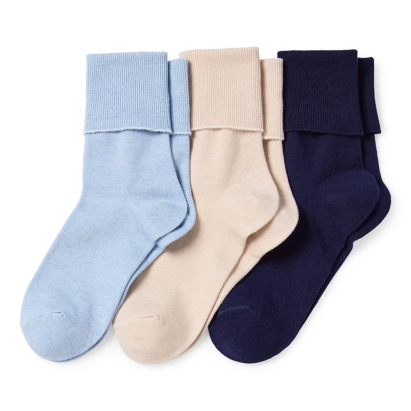 Mixit Everyday Essential Womens 3 Pair Turncuff Socks