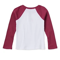 Okie Dokie Toddler & Little Girls Crew Neck Long Sleeve Regular Fit Graphic T-Shirt