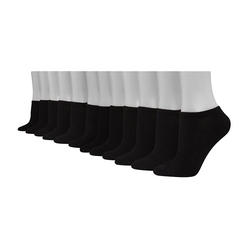 Hanes Lightweight Womens Multi-Pack 12 Pair Plus Tall Liner Socks