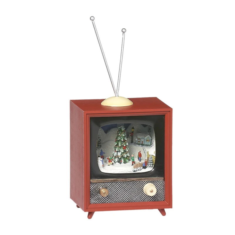 Roman 5.75in Musical Led Skaters Tv Christmas Snow Globe
