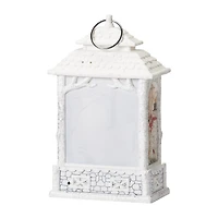 Roman 10.5in Led Swirl Snowy Lantern Christmas Tabletop Decor