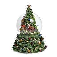 Roman 7.5 In Musical Tree Dome Santa Christmas Snow Globe