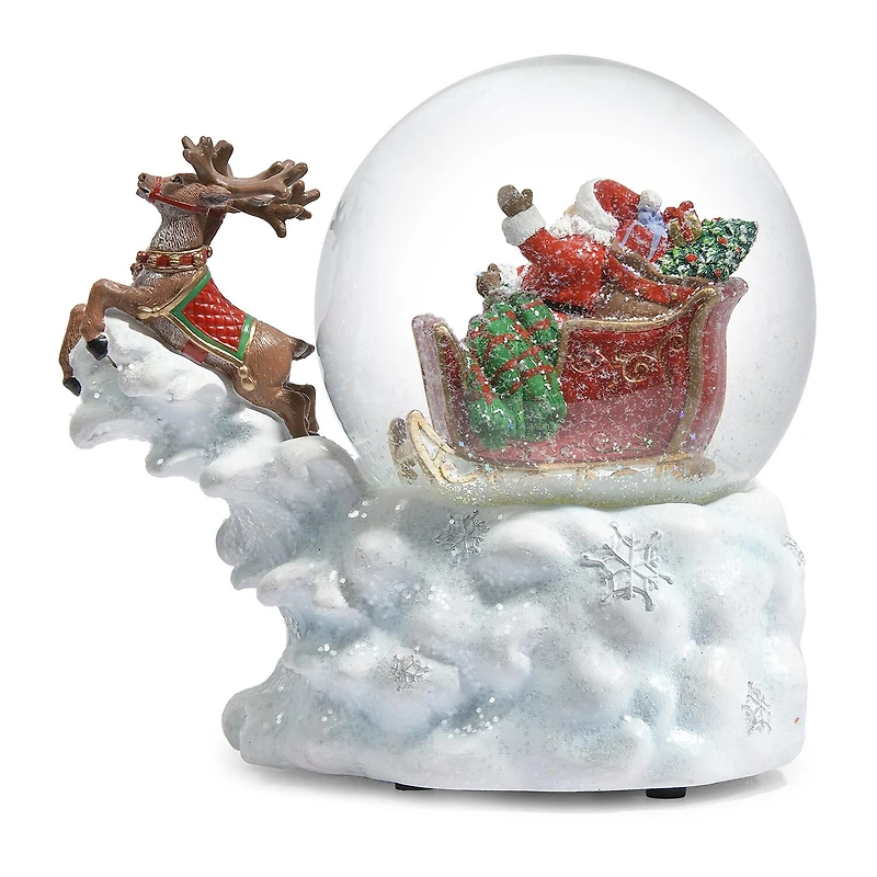 Roman 5.7 In Music Sleigh-Dome Christmas Snow Globe