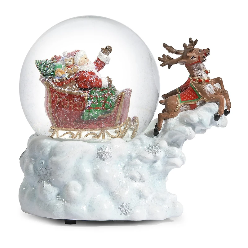 Roman 5.7 In Music Sleigh-Dome Christmas Snow Globe