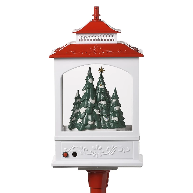 Roman 49in Musical Rudolph Snow Lantern Plays Music Christmas Tabletop Decor