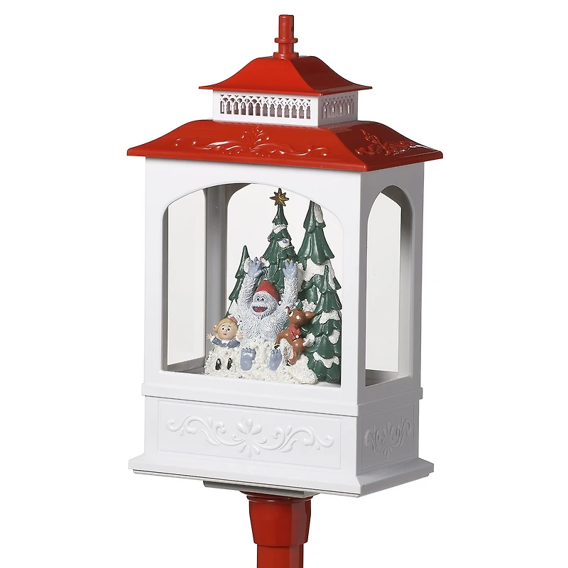 Roman 49in Musical Rudolph Snow Lantern Plays Music Christmas Tabletop Decor