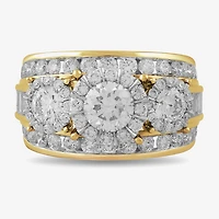 Love Lives Forever (H-I / I1) Womens 3 1/2 CT. T.W Lab Grown White Diamond 10K Gold Side Stone 3-Stone Engagement Ring
