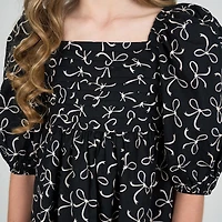 Rare Editions Big Kid Girls 3/4 Sleeve Puffed A-Line Dress