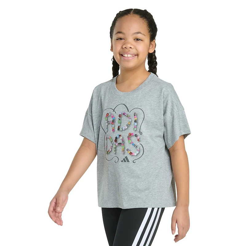 adidas Big Kid Girls Crew Neck Short Sleeve Loose Fit Graphic T-Shirt