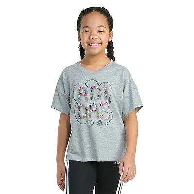 adidas Big Kid Girls Crew Neck Short Sleeve Loose Fit Graphic T-Shirt