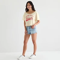 Grayson Threads, The Label Womens Juniors Scoop Neck Short Sleeve Fitted Graphic T-Shirt