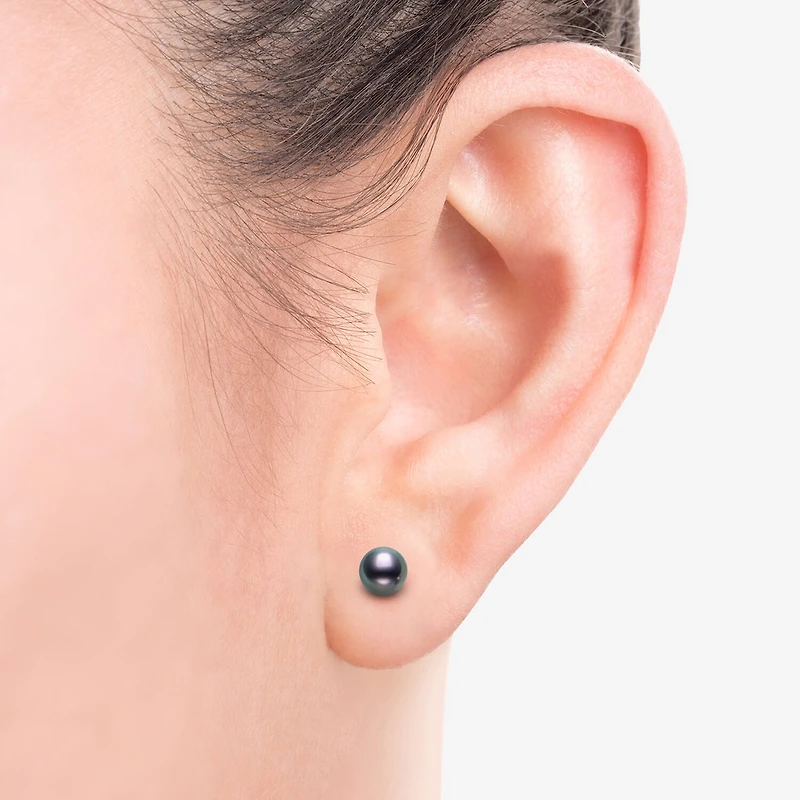 White Cultured Freshwater Pearl Sterling Silver 4mm Ball Stud Earrings