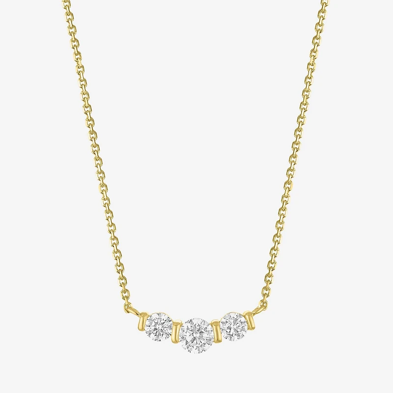 Diamond Addiction (G-H Womens 1/3 CT. T.W. Lab Grown White Diamond 10K Gold Curved 16 Inch Pendant Necklace