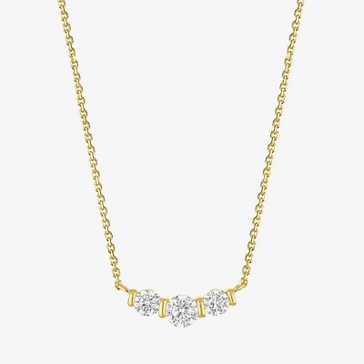 Diamond Addiction (G-H Womens 1/3 CT. T.W. Lab Grown White Diamond 10K Gold Curved 16 Inch Pendant Necklace