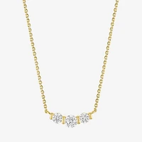Diamond Addiction (G-H Womens 1/3 CT. T.W. Lab Grown White Diamond 10K Gold Curved 16 Inch Pendant Necklace