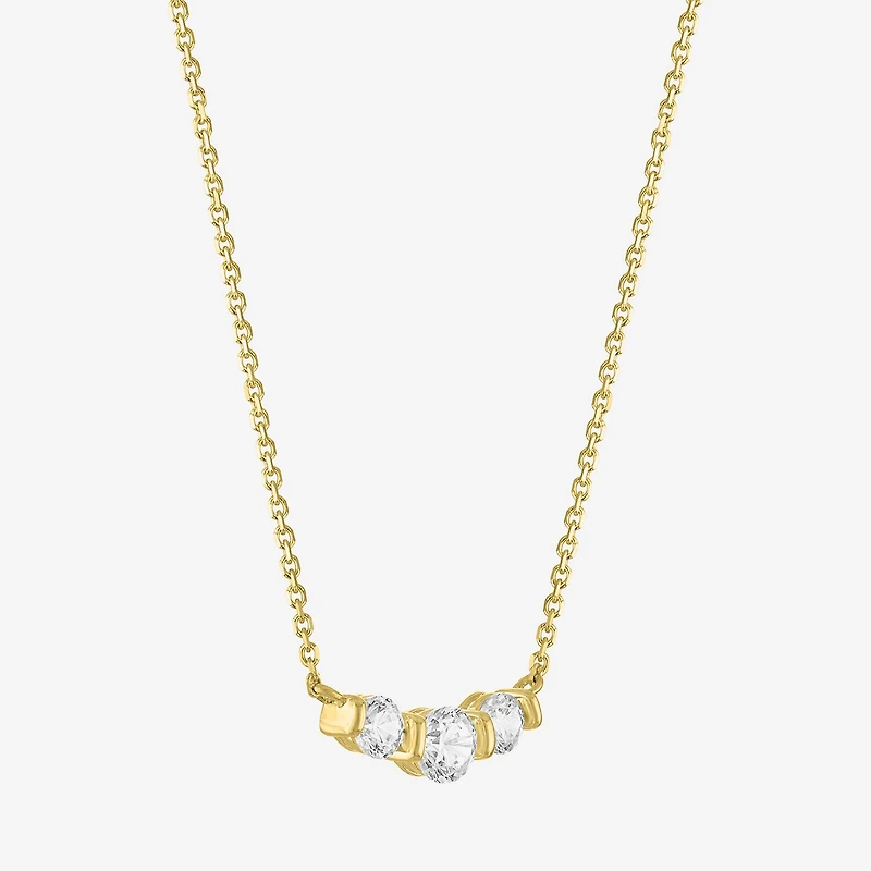 Diamond Addiction (G-H Womens 1/3 CT. T.W. Lab Grown White Diamond 10K Gold Curved 16 Inch Pendant Necklace