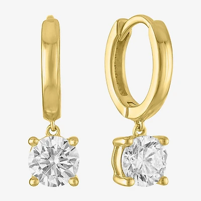 G-H / Si2-I1 Womens 1 CT. T.W. Lab Grown White Diamond 10K Gold 16.9mm Round Hoop Earrings
