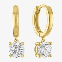 G-H / Si2-I1 Womens 1 CT. T.W. Lab Grown White Diamond 10K Gold 16.9mm Round Hoop Earrings