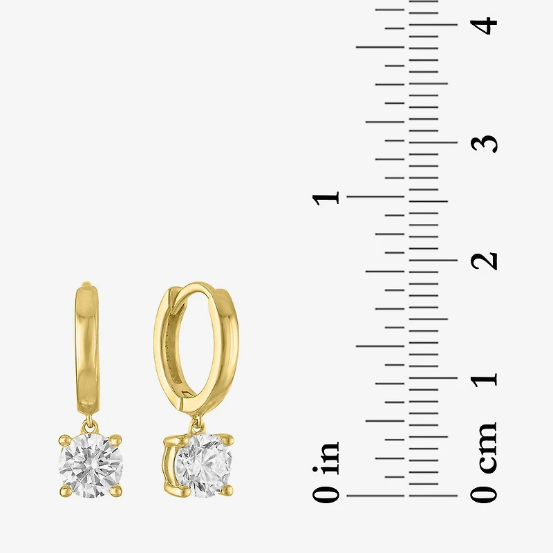G-H / Si2-I1 Womens 1 CT. T.W. Lab Grown White Diamond 10K Gold 16.9mm Round Hoop Earrings