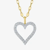 Heart (G-H / Si2 I1) Womens 1/3 CT. T.W. Lab Grown White Diamond 10K Gold Heart 18 Inch Pendant Necklace