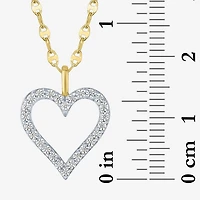 Heart (G-H / Si2 I1) Womens 1/3 CT. T.W. Lab Grown White Diamond 10K Gold Heart 18 Inch Pendant Necklace