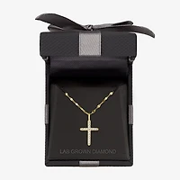 Cross (G-H / Si2 I1) Womens 1/ CT. T.W. Lab Grown White Diamond 10K Gold Cross 18 Inch Pendant Necklace