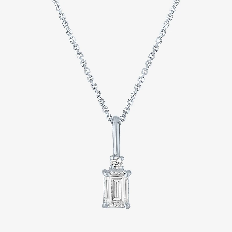Gh / Si2 I1) Womens 1 CT. T.W. Lab Grown White Diamond 10K Gold Inch Pendant Necklace