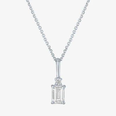 Gh / Si2 I1) Womens 1 CT. T.W. Lab Grown White Diamond 10K Gold Inch Pendant Necklace