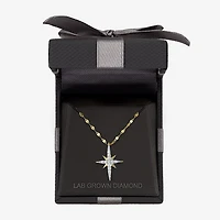 North Star (G-H / Si2 I1) Womens 1/6 CT. T.W. Lab Grown White Diamond 10K Gold Star 16 Inch Pendant Necklace
