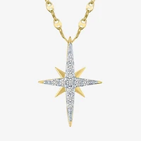 North Star (G-H / Si2 I1) Womens 1/6 CT. T.W. Lab Grown White Diamond 10K Gold Star 16 Inch Pendant Necklace