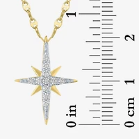 North Star (G-H / Si2 I1) Womens 1/6 CT. T.W. Lab Grown White Diamond 10K Gold Star 16 Inch Pendant Necklace