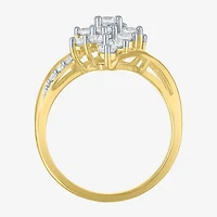 (G-H/Si2-I1) Womens 1 CT. T.W. Lab Grown White Diamond 10K Gold Marquise Cluster Cocktail Ring