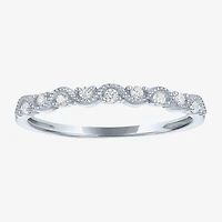 (G-H / Si2-I1) Womens 1/10 CT. T.W. Lab Grown White Diamond 10K Gold Wedding Band