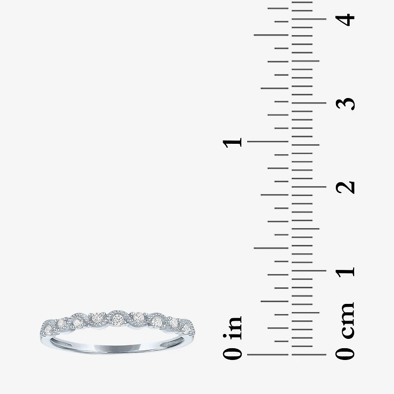 (G-H / Si2-I1) Womens 1/10 CT. T.W. Lab Grown White Diamond 10K Gold Wedding Band