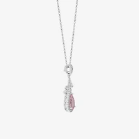 Diamonart Marilyn Monroe Womens Pink Cubic Zirconia Sterling Silver Bow 18 Inch Pendant Necklace