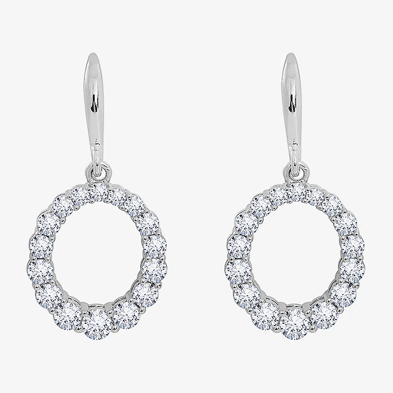 Diamonart Marilyn Monroe Womens Cubic Zirconia Sterling Silver Circle Round Drop Earrings