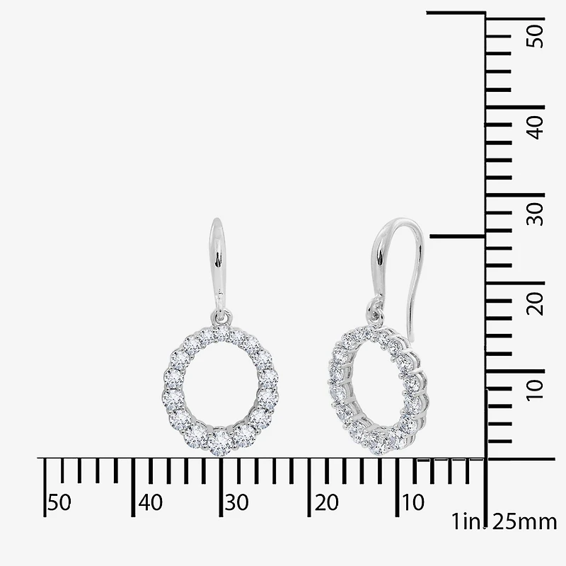 Diamonart Marilyn Monroe Womens Cubic Zirconia Sterling Silver Circle Round Drop Earrings