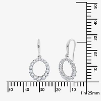 Diamonart Marilyn Monroe Womens Cubic Zirconia Sterling Silver Circle Round Drop Earrings